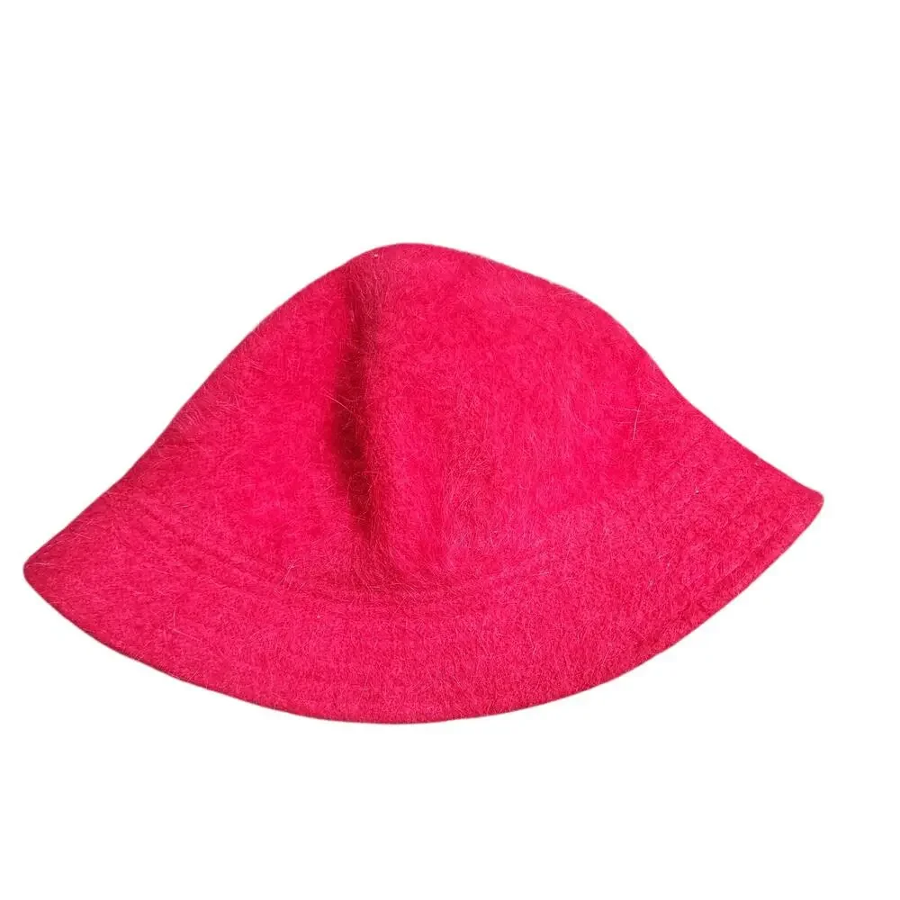 Vtg 90s Y2K David & Young Red Angora Bucket Hat Rave Festival One Size